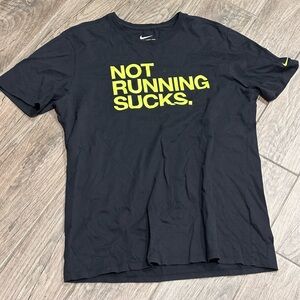 Nike Black Tee with Bold Yellow Text